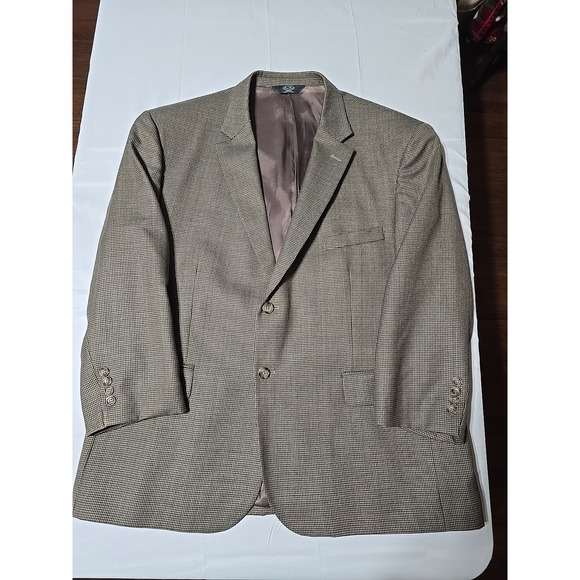 PRONTO UOMO BrownHerringbone PLATINUM WOOL SPORT COAT 50S blazer suit jacket